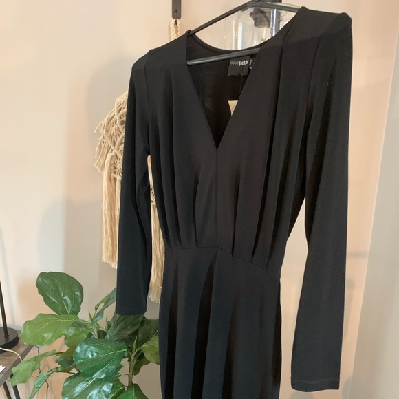 asos petite midi black dress, size 0 - Picture 3 of 8